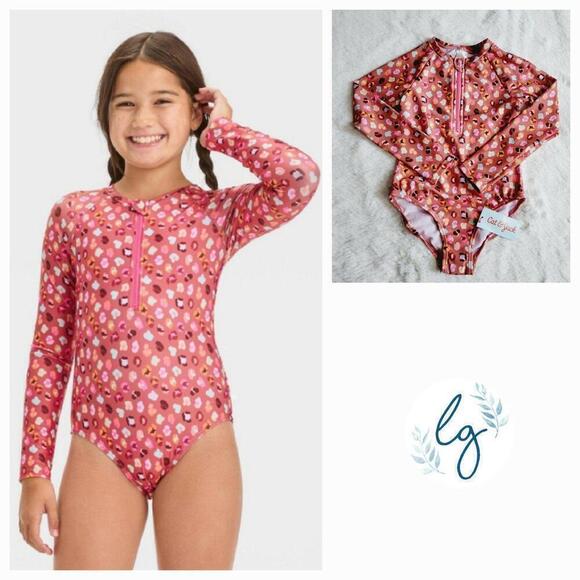 Cat & Jack Other - Cat & Jack Girls' Wild Leopard Spots One Piece Rash Guard (xsmall) 4KIDO-AD